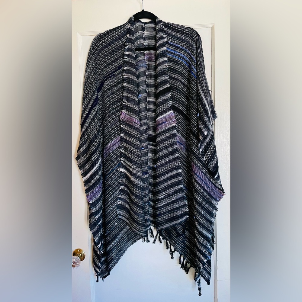 Loom-Woven Bamboo Fabric Long Ruana Wrap
